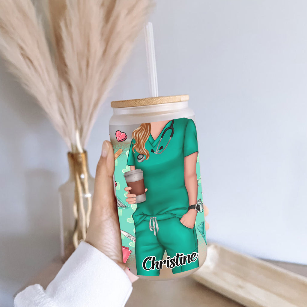 Sorry Can't I'm In Nursing School - Personalized Nurse Can Glass