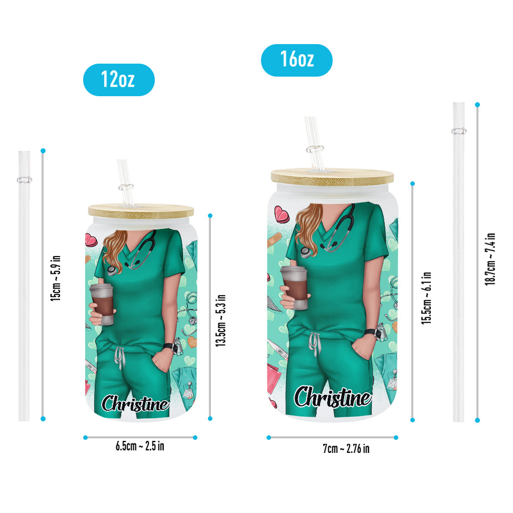 Sorry Can't I'm In Nursing School - Personalized Nurse Can Glass