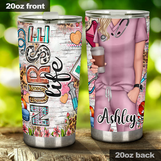 Western Nurse Pink Leopard - Personalized Nurse Tumbler
