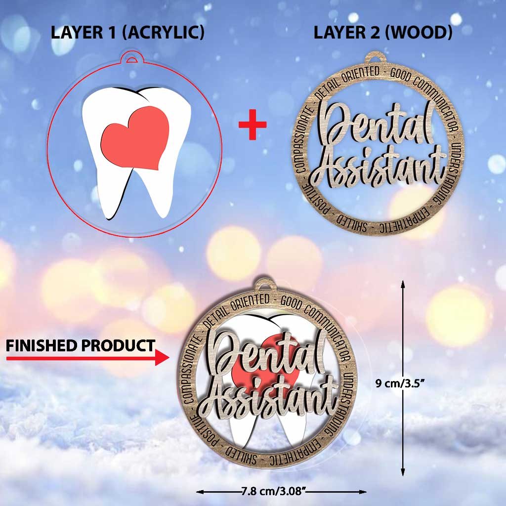 Dental Worker Appreciation - Personalized Christmas Dentist Layered Wood Ornament
