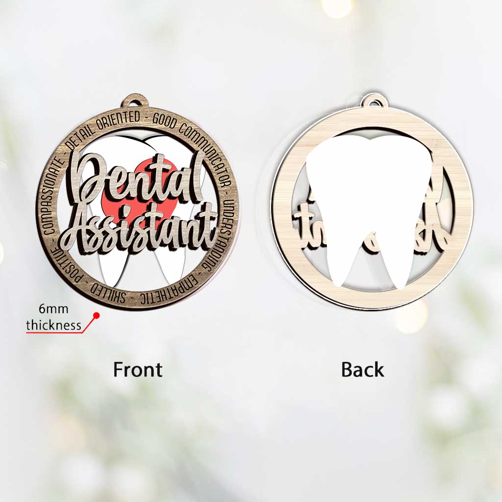 Dental Worker Appreciation - Personalized Christmas Dentist Layered Wood Ornament