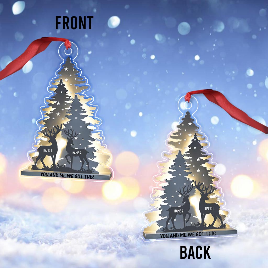 You And Me We Got This - Personalized Christmas Hunting Transparent Ornament