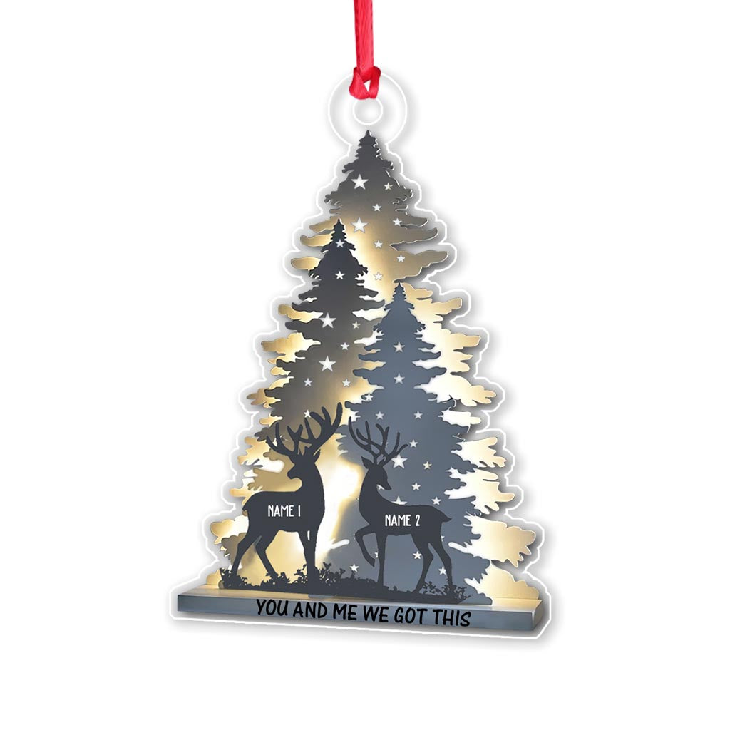 You And Me We Got This - Personalized Christmas Hunting Transparent Ornament
