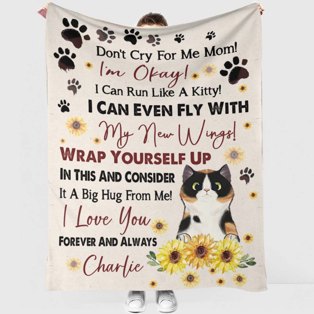 Don't Cry For Me Mom - Personalized Mother's Day Cat Blanket