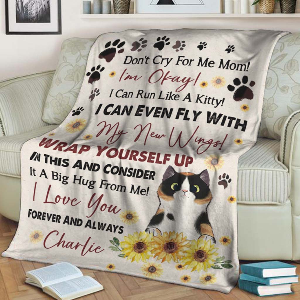 Don't Cry For Me Mom - Personalized Mother's Day Cat Blanket