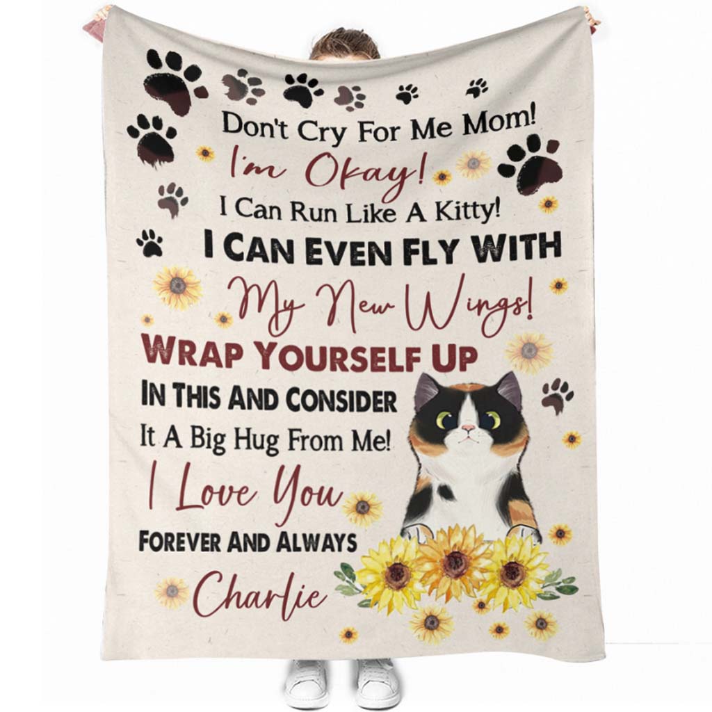 Don't Cry For Me Mom - Personalized Mother's Day Cat Blanket