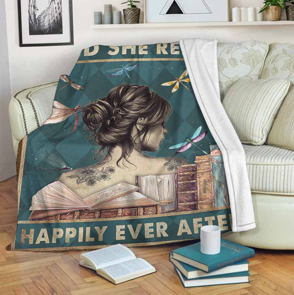 And She Read Happily Ever After - Book Blanket