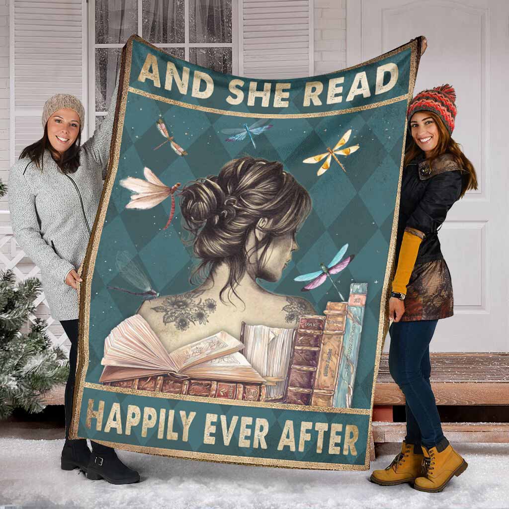 And She Read Happily Ever After - Book Blanket