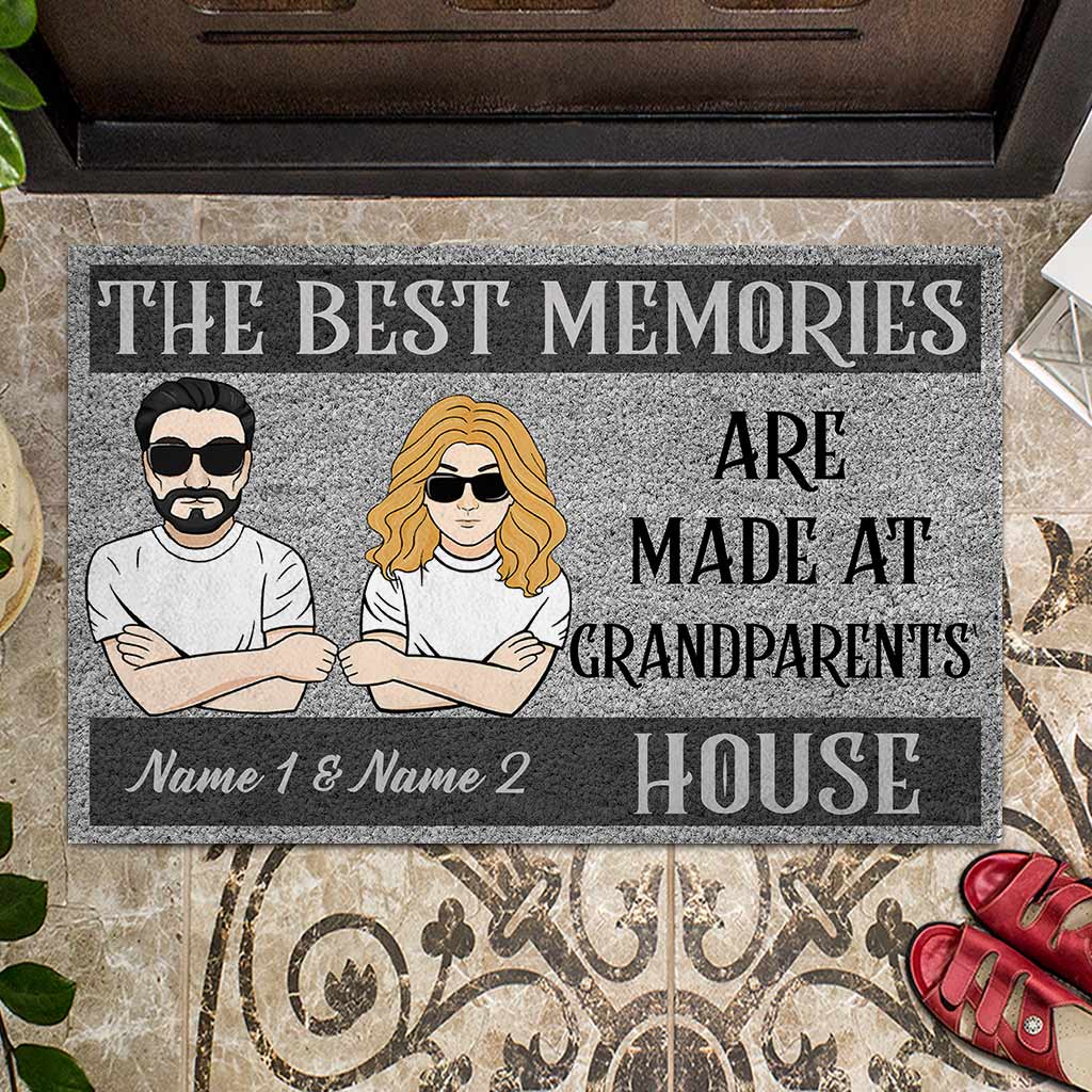 The Best Memories Are Made At Grandparents' House - Personalized Mother's Day Grandma Doormat
