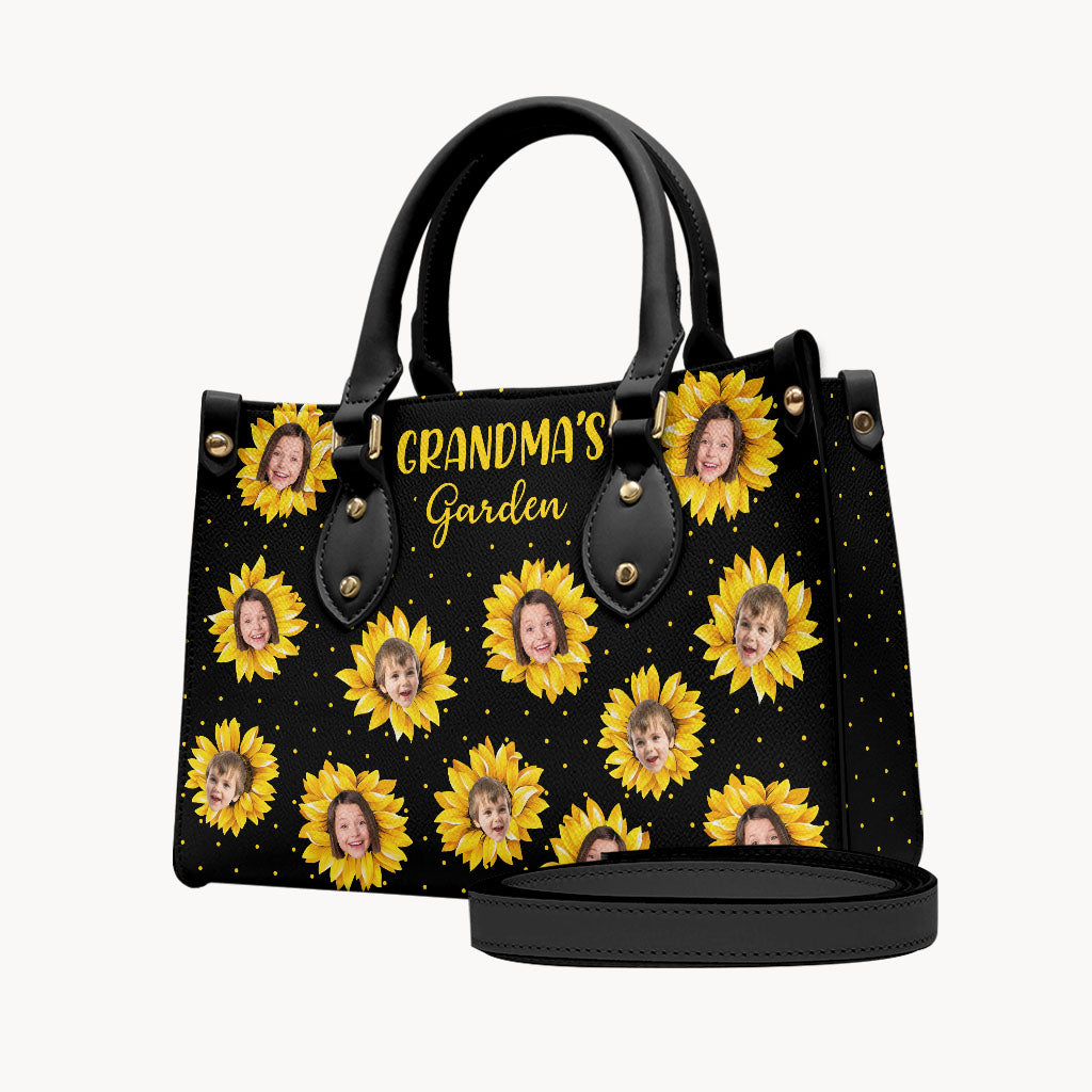 Grandma’s Garden - Gift for grandma, mom - Personalized Leather Handbag