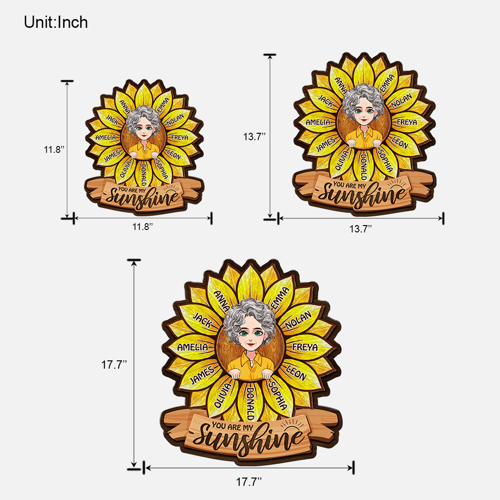 You Are My Sunshine - Gift for mom, grandma - Personalized Wood Sign