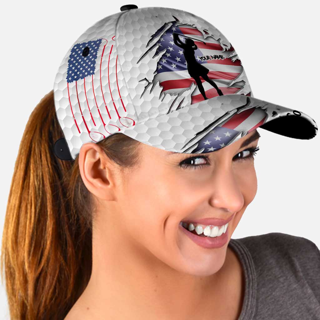 Golf Hair Don't Care - Personalized Independence Day Classic Cap