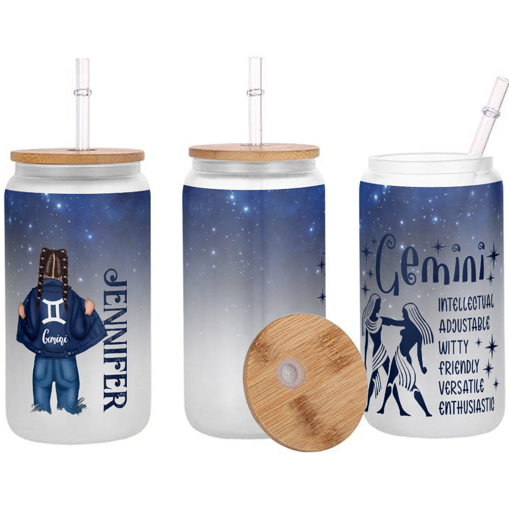 Zodiac Denim - Personalized Horoscope Can Glass