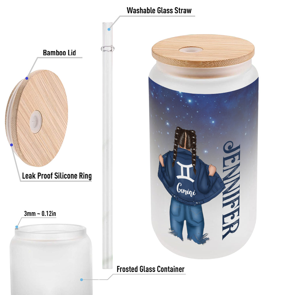 Zodiac Denim - Personalized Horoscope Can Glass