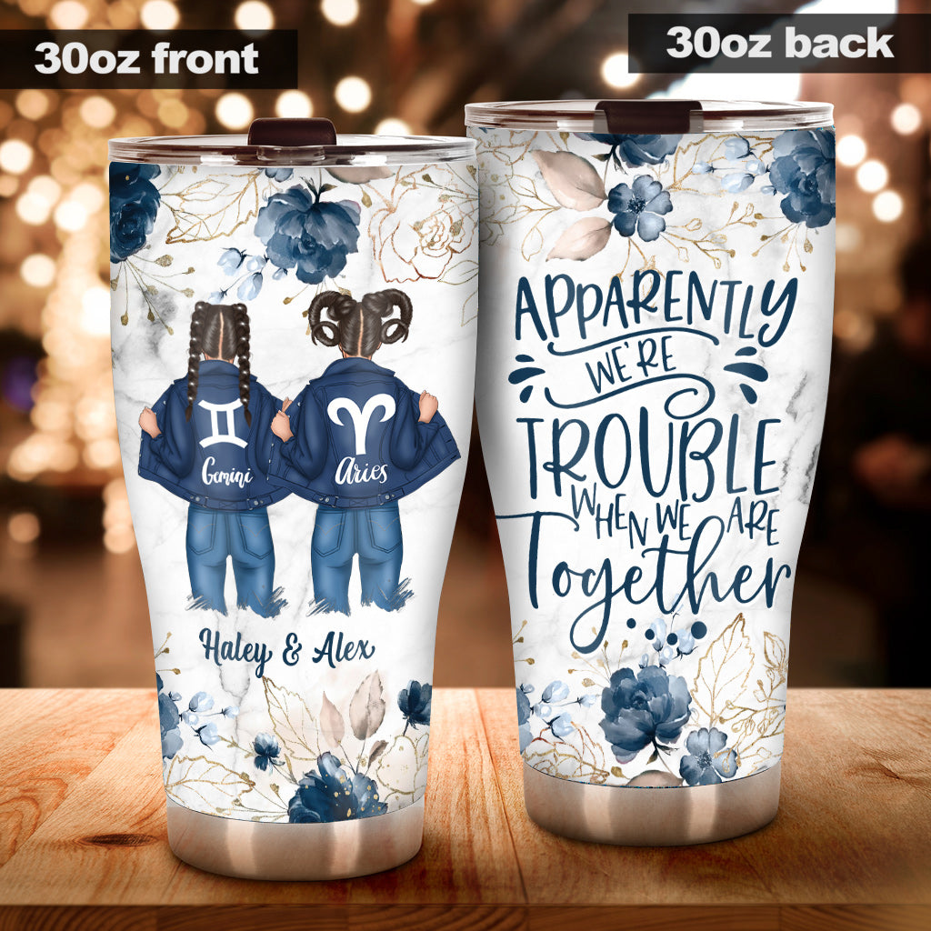 Zodiac Denim Bestie - Horoscope gift for friend - Personalized Tumbler