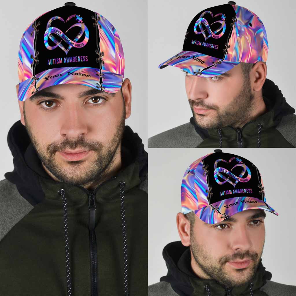 Love Needs No Words - Autism Awareness Personalized Classic Cap With Printed Vent Holes