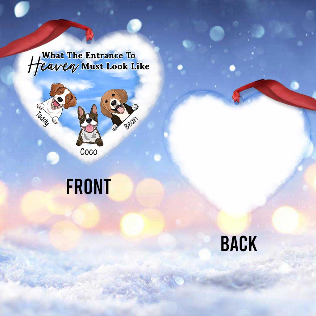 What The Entrance To Heaven Must Look Like - Personalized Christmas Dog Transparent Ornament