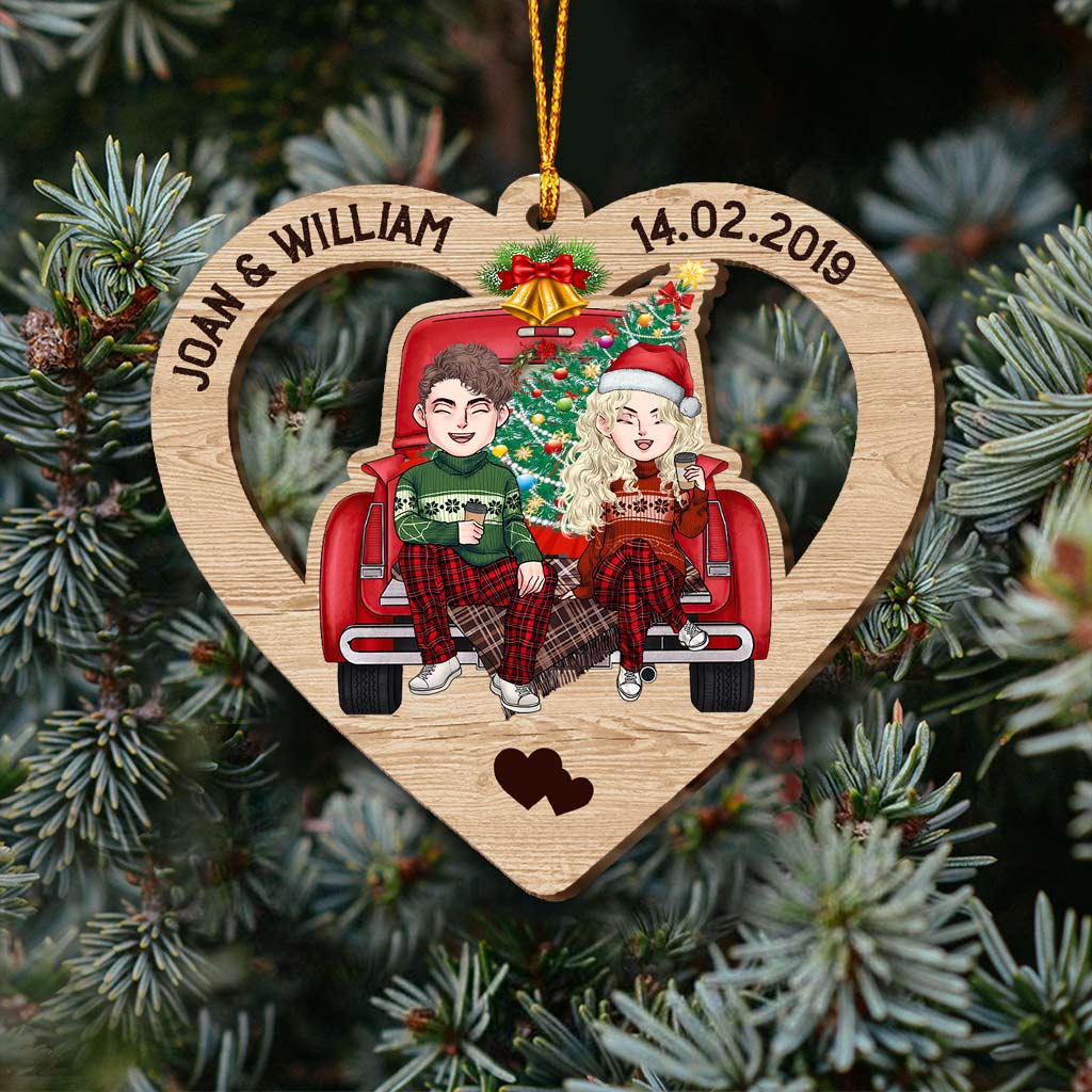 God Blessed The Broken Road - Personalized Christmas Couple Ornament (Printed On Both Sides)