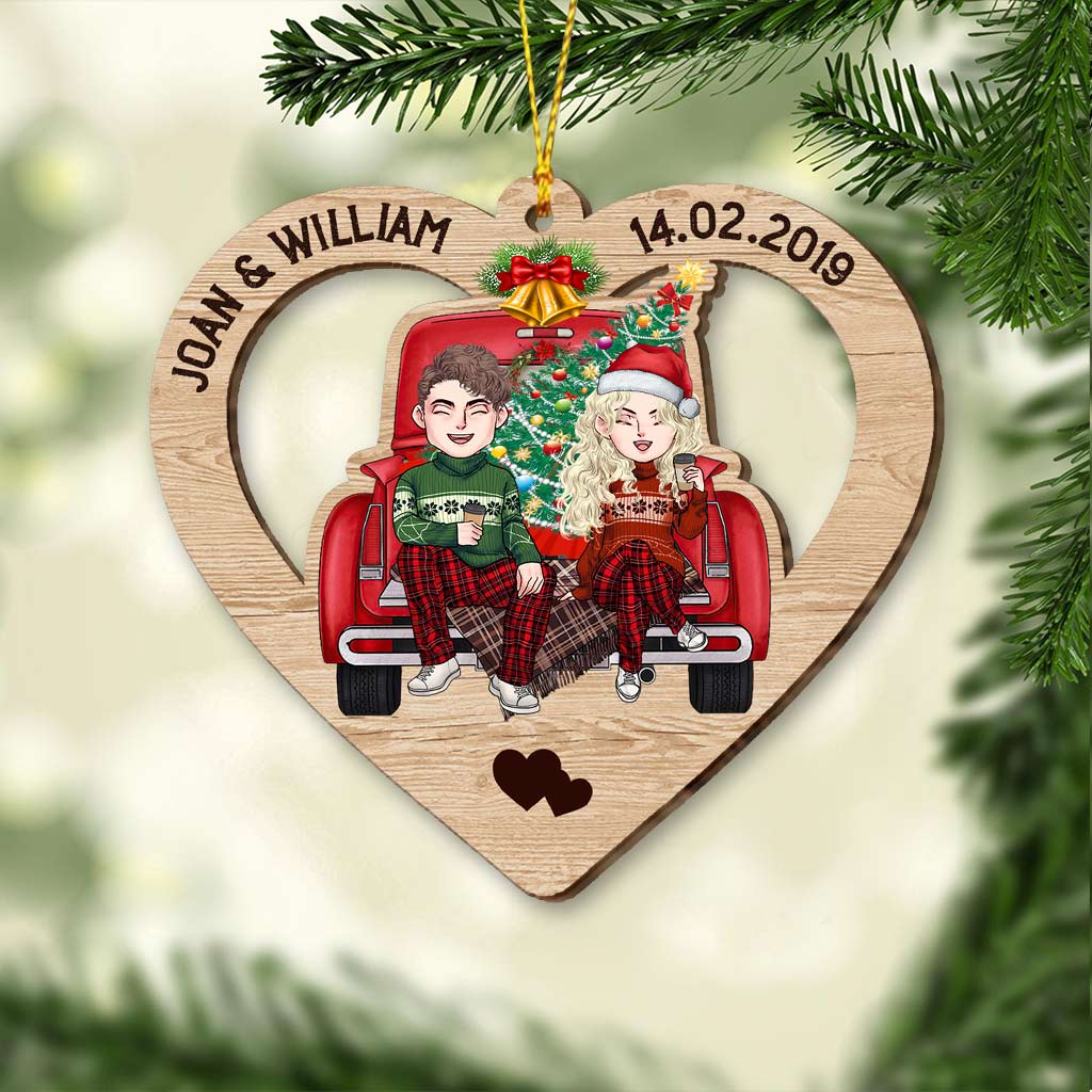 God Blessed The Broken Road - Personalized Christmas Couple Ornament (Printed On Both Sides)