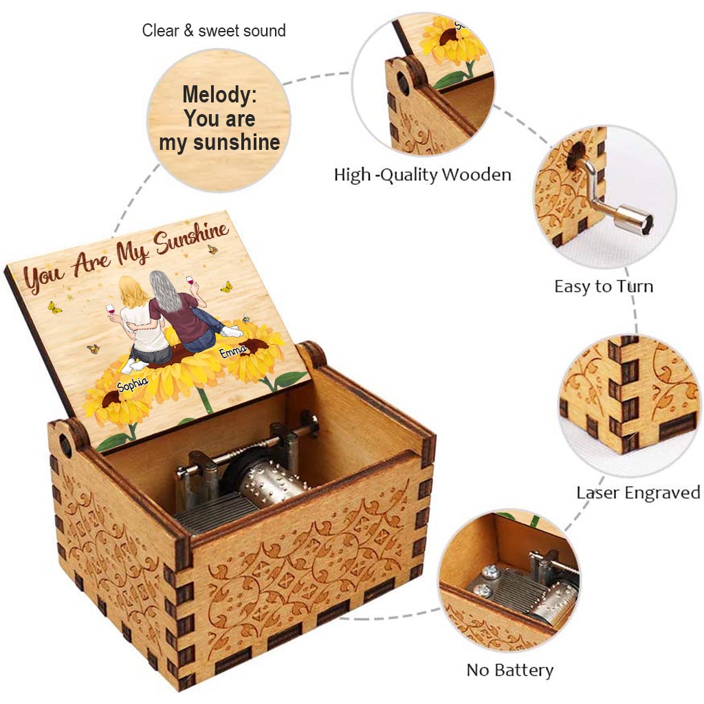 You're My Sunshine - Personalized Mother's Day Mother Hand Crank Music Box