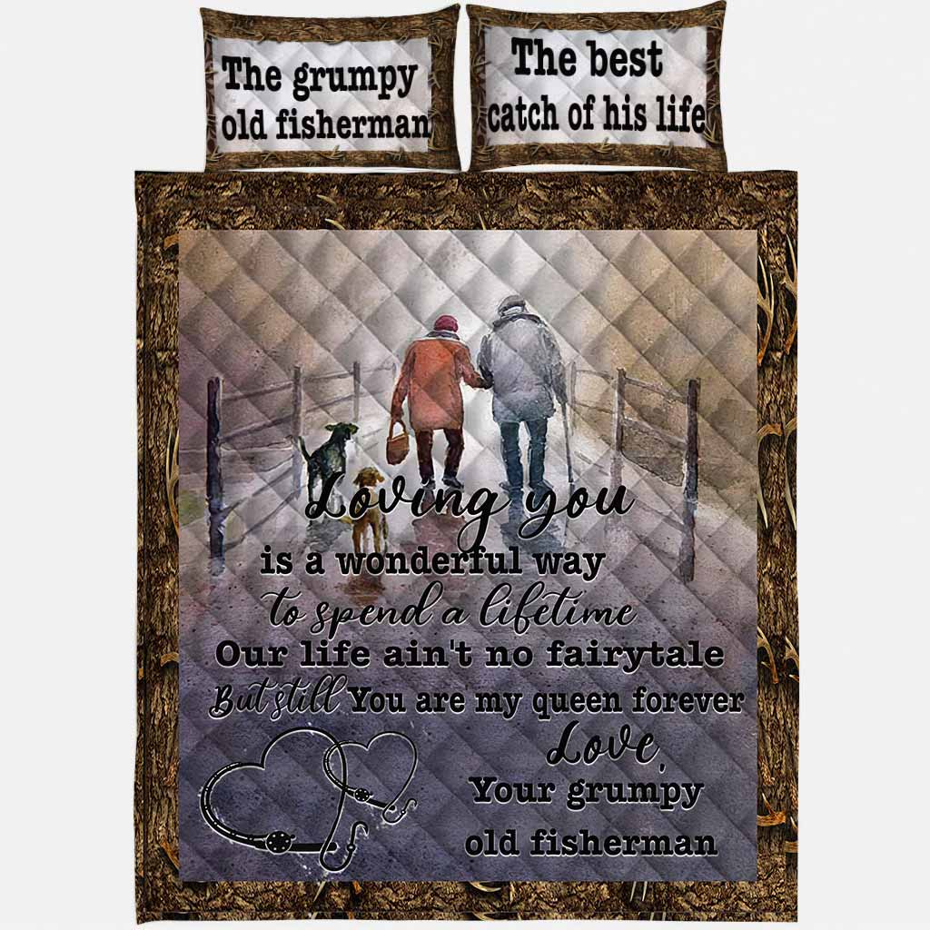 Loving You Is Wonderful - Fishing Quilt Bed Set