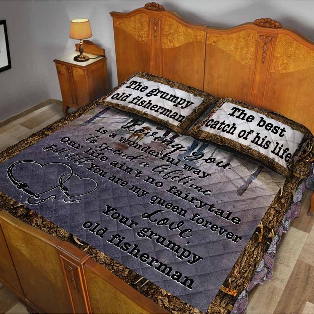 Loving You Is Wonderful - Fishing Quilt Bed Set