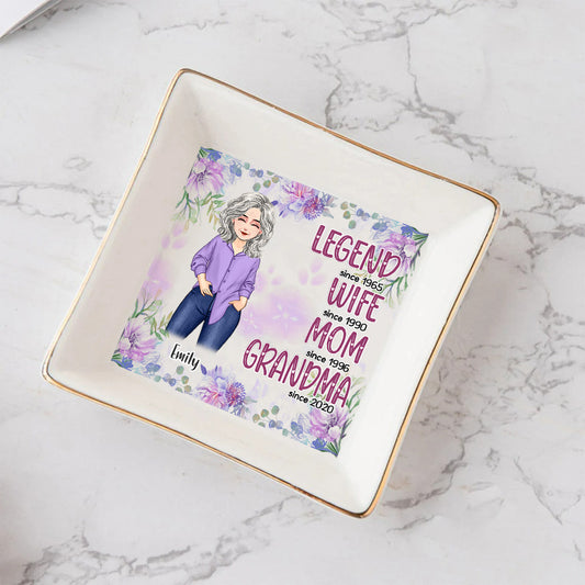 Legend Wife Mom Grandma - Personalized Mother's Day Grandma Jewelry Dish