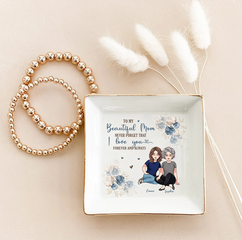 To My Beautiful Mom - Personalized Mother's Day Mother Jewelry Dish