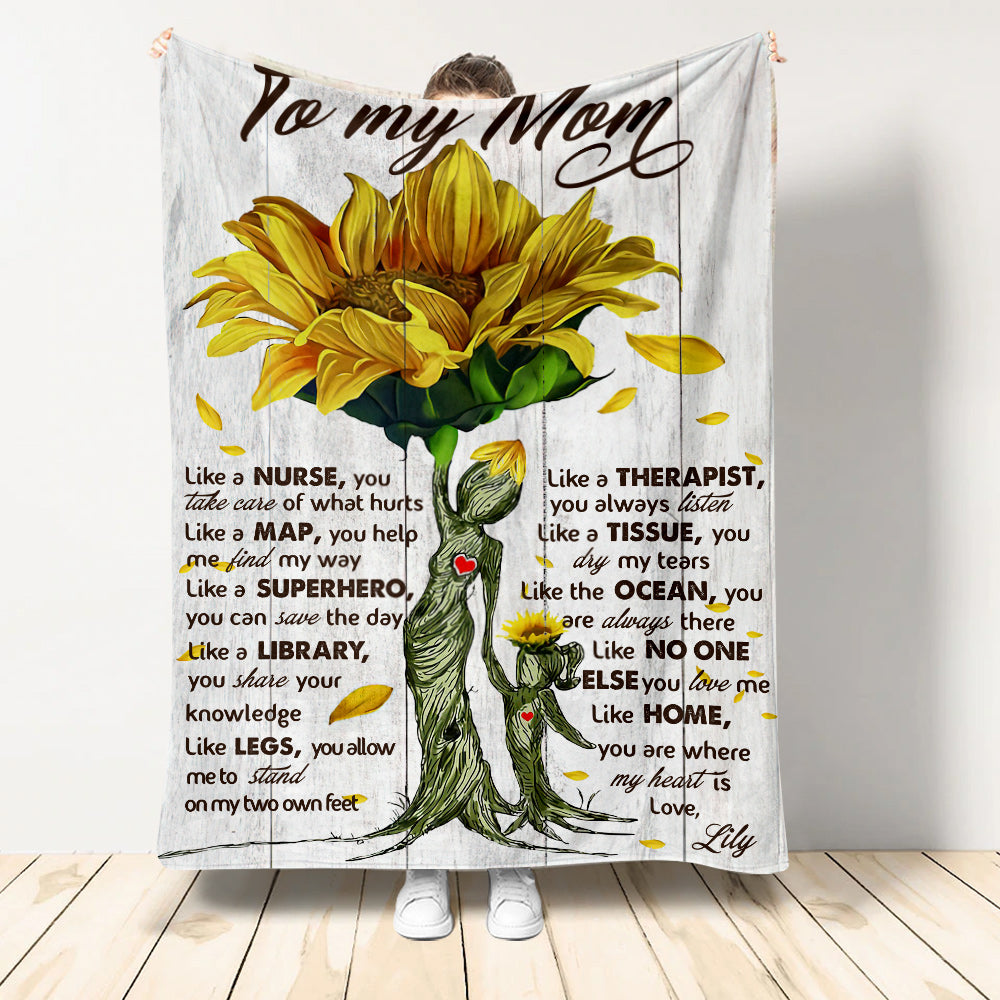 To My Mom - Personalized Mother Blanket