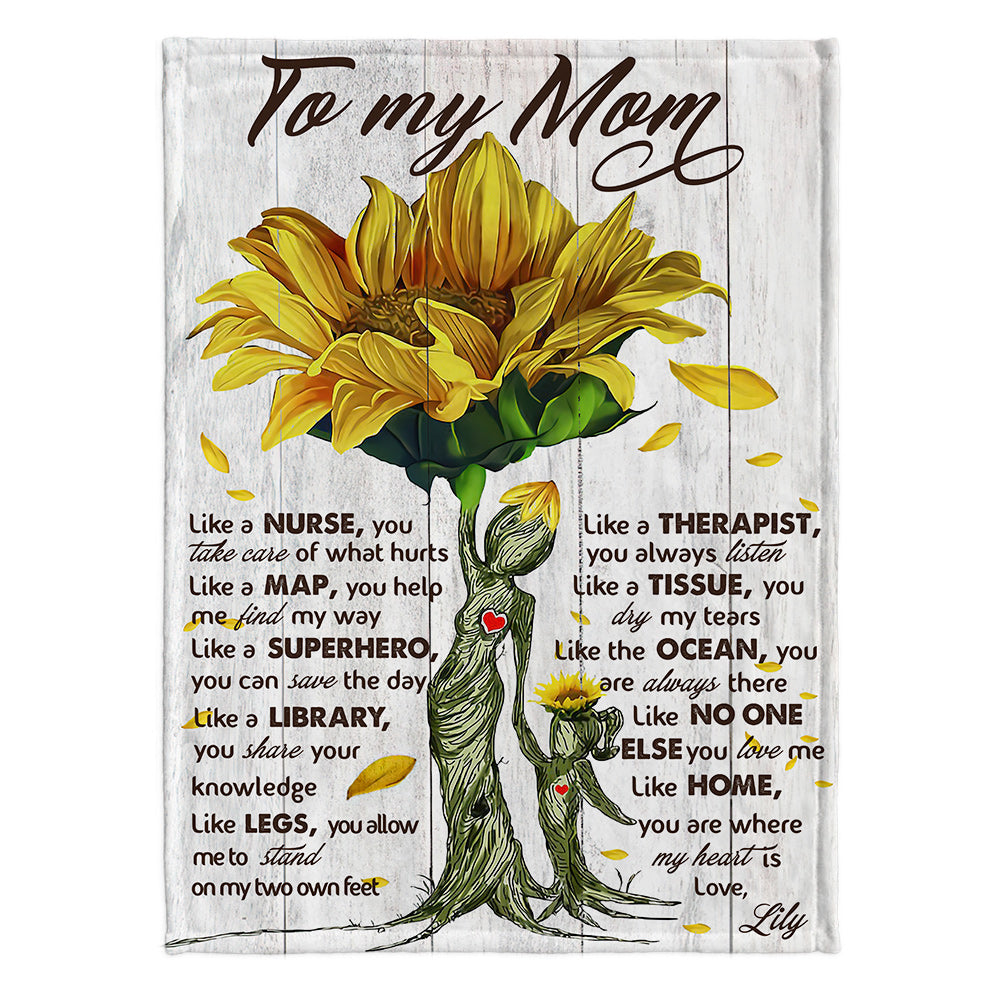 To My Mom - Personalized Mother Blanket