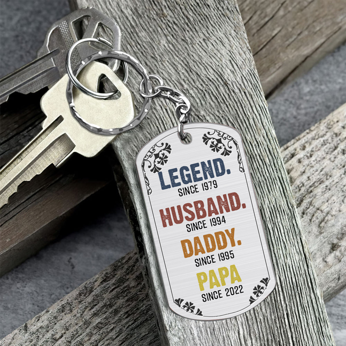 Legend - Personalized Grandpa Stainless Steel Keychain