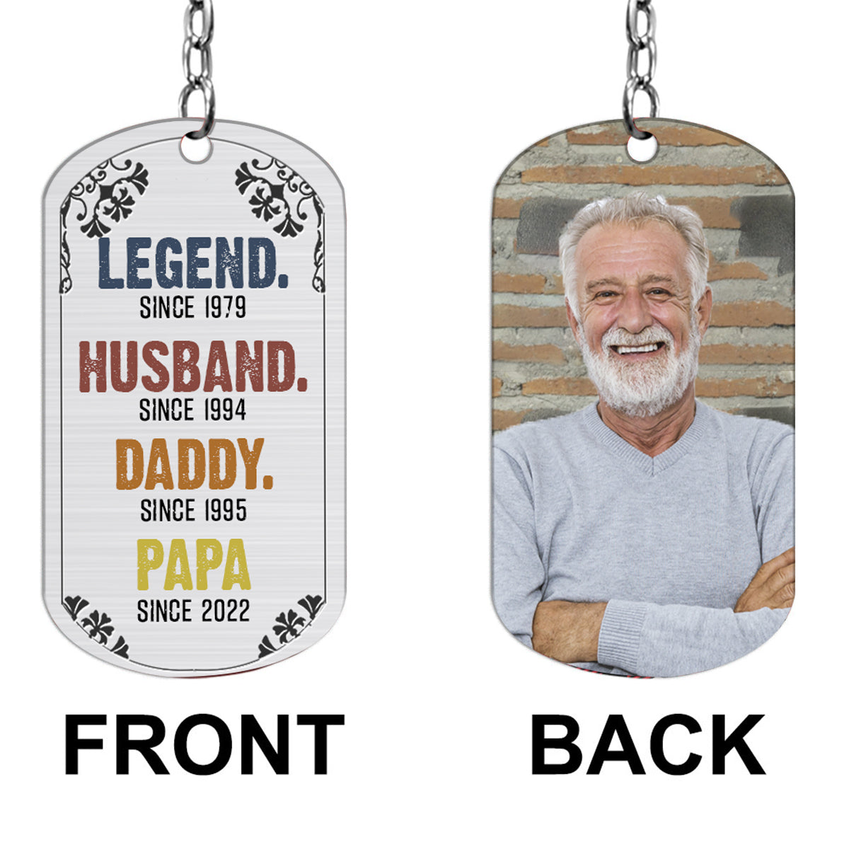 Legend - Personalized Grandpa Stainless Steel Keychain