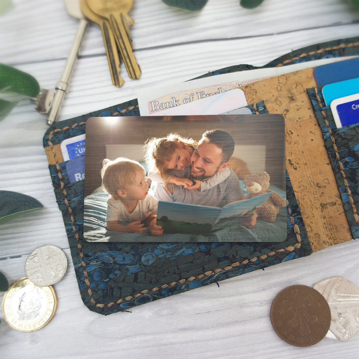 A Sons First Hero A Daughters First Love - Personalized Father Wallet Insert Card