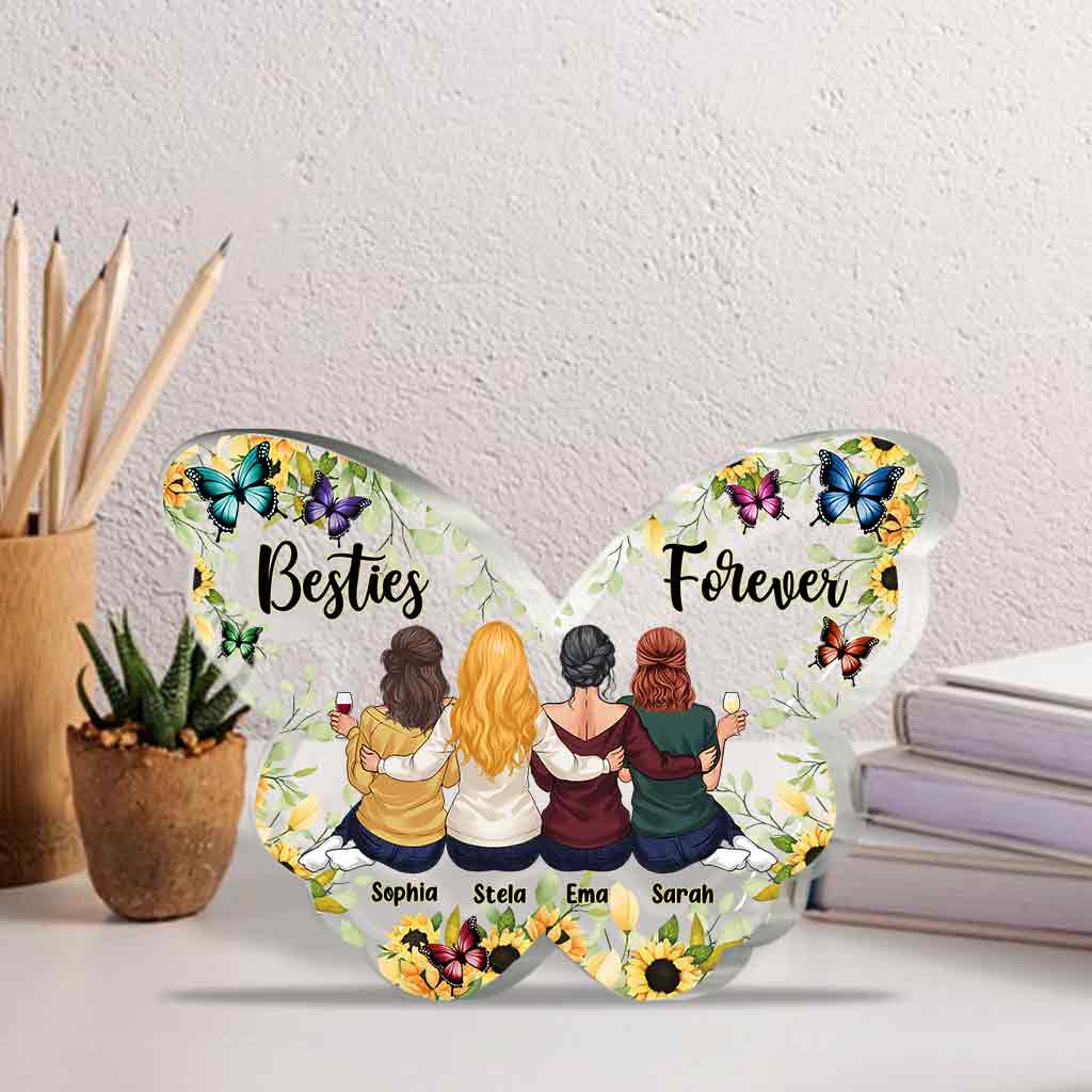 Besties Forever - Personalized Bestie Custom Shaped Acrylic Plaque