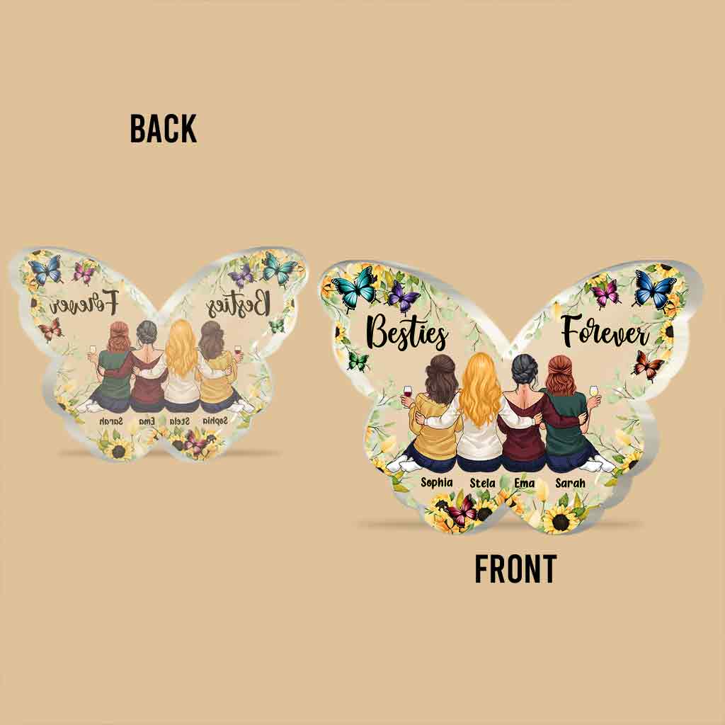Besties Forever - Personalized Bestie Custom Shaped Acrylic Plaque