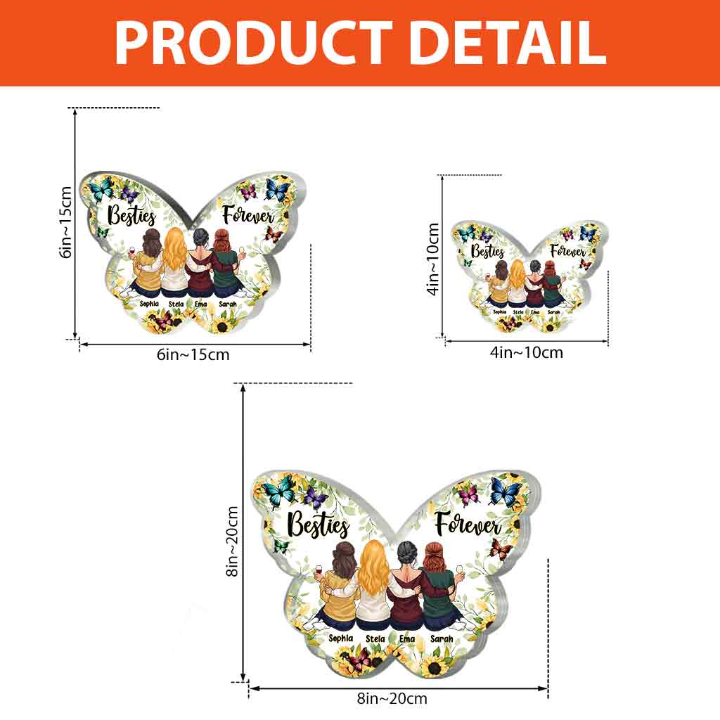 Besties Forever - Personalized Bestie Custom Shaped Acrylic Plaque