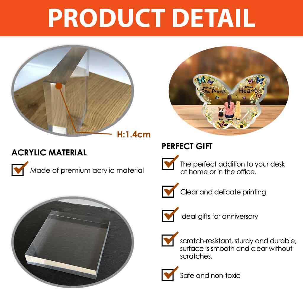 On My Heart - Personalized Dog Custom Shaped Acrylic Plaque