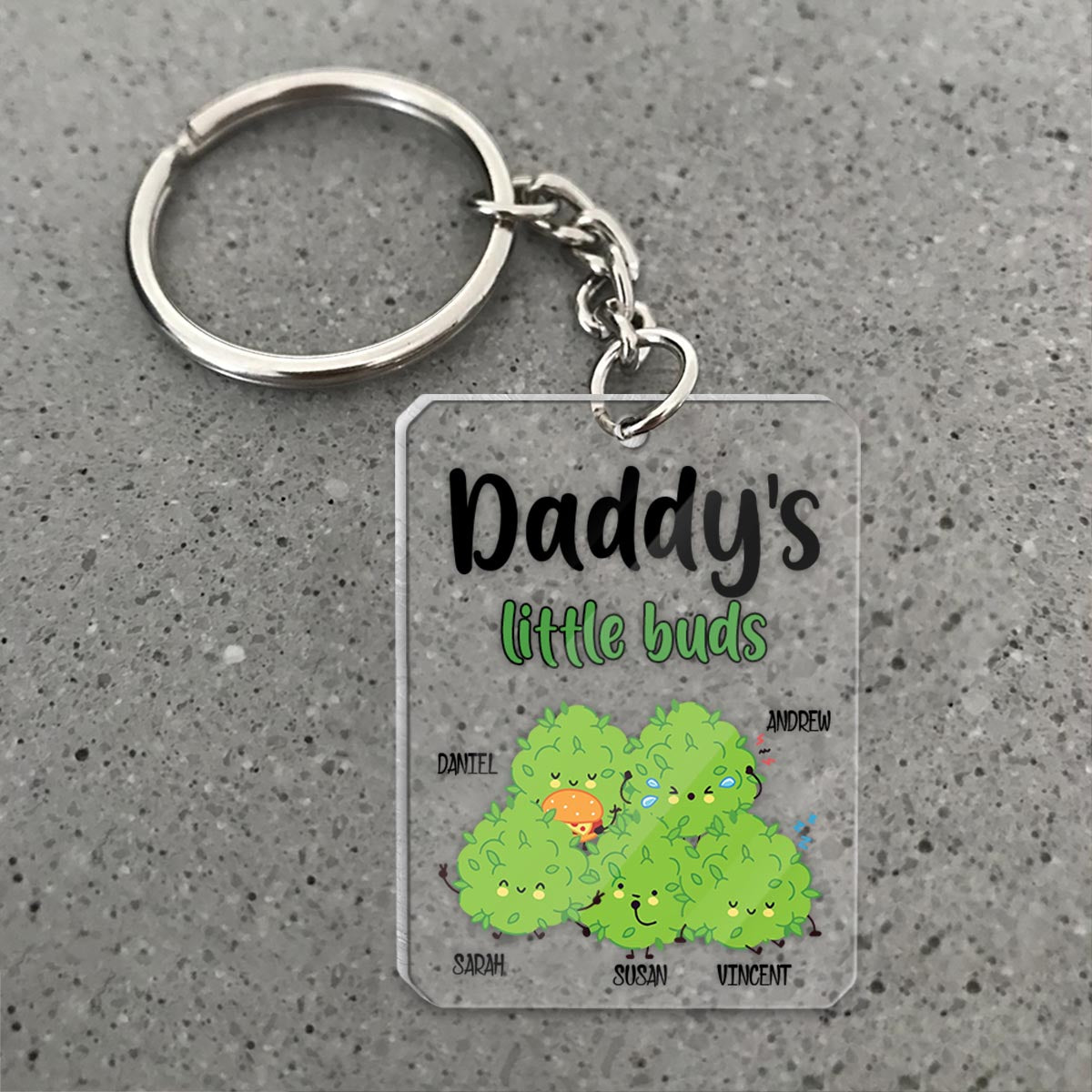 Daddy's Little Buds - Personalized Weed Transparent Keychain