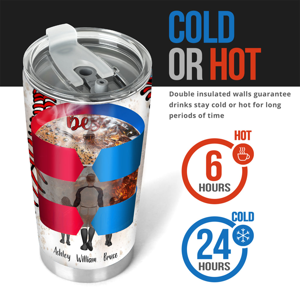 Best Dad Ever Baseball Dad - Personalized Baseball Tumbler