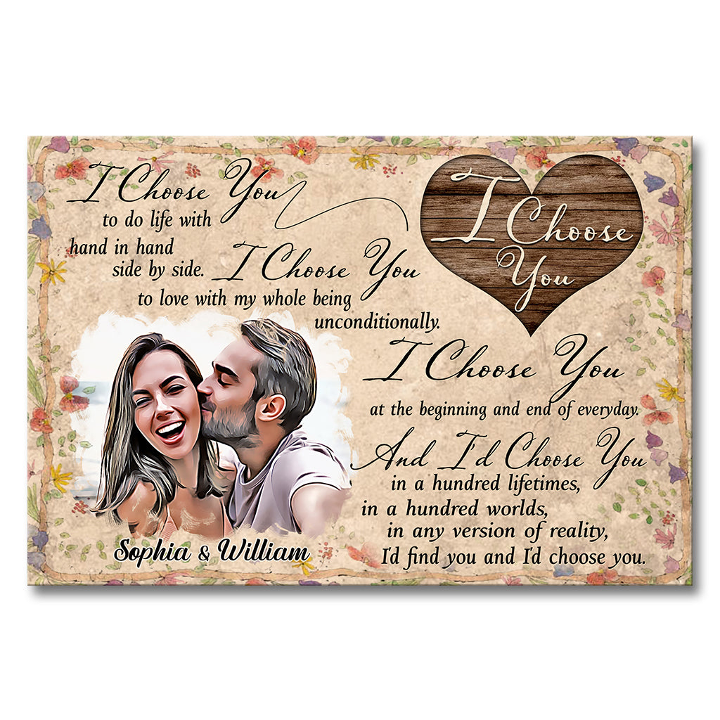 I Choose You - Personalized Couple Canvas And Poster