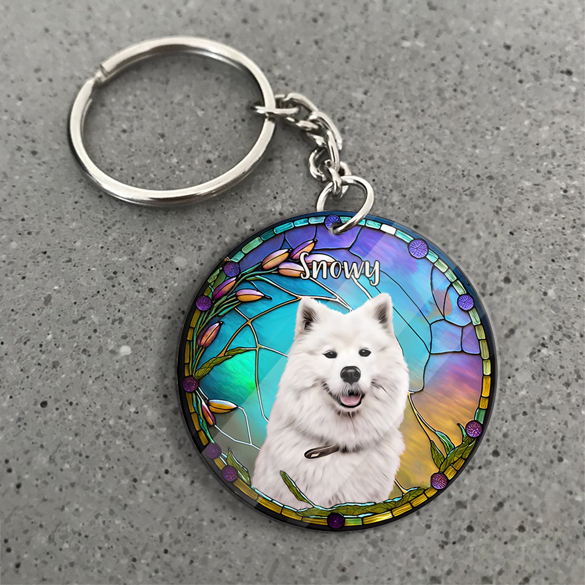 A Piece Of My Heart Is At Rainbow Bridge - Personalized Dog Keychain