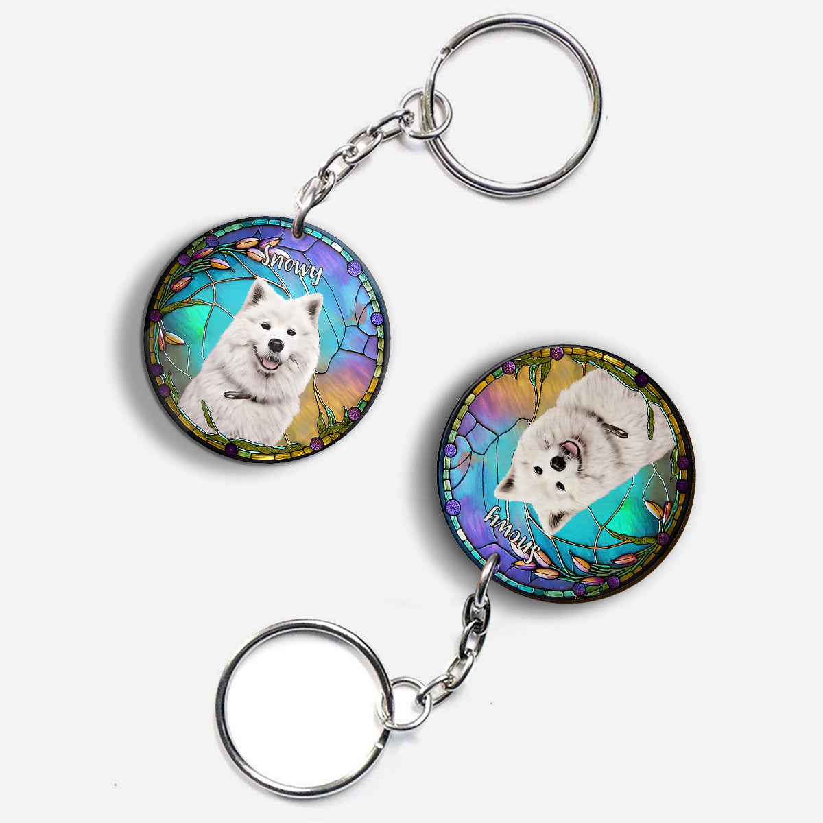 A Piece Of My Heart Is At Rainbow Bridge - Personalized Dog Keychain