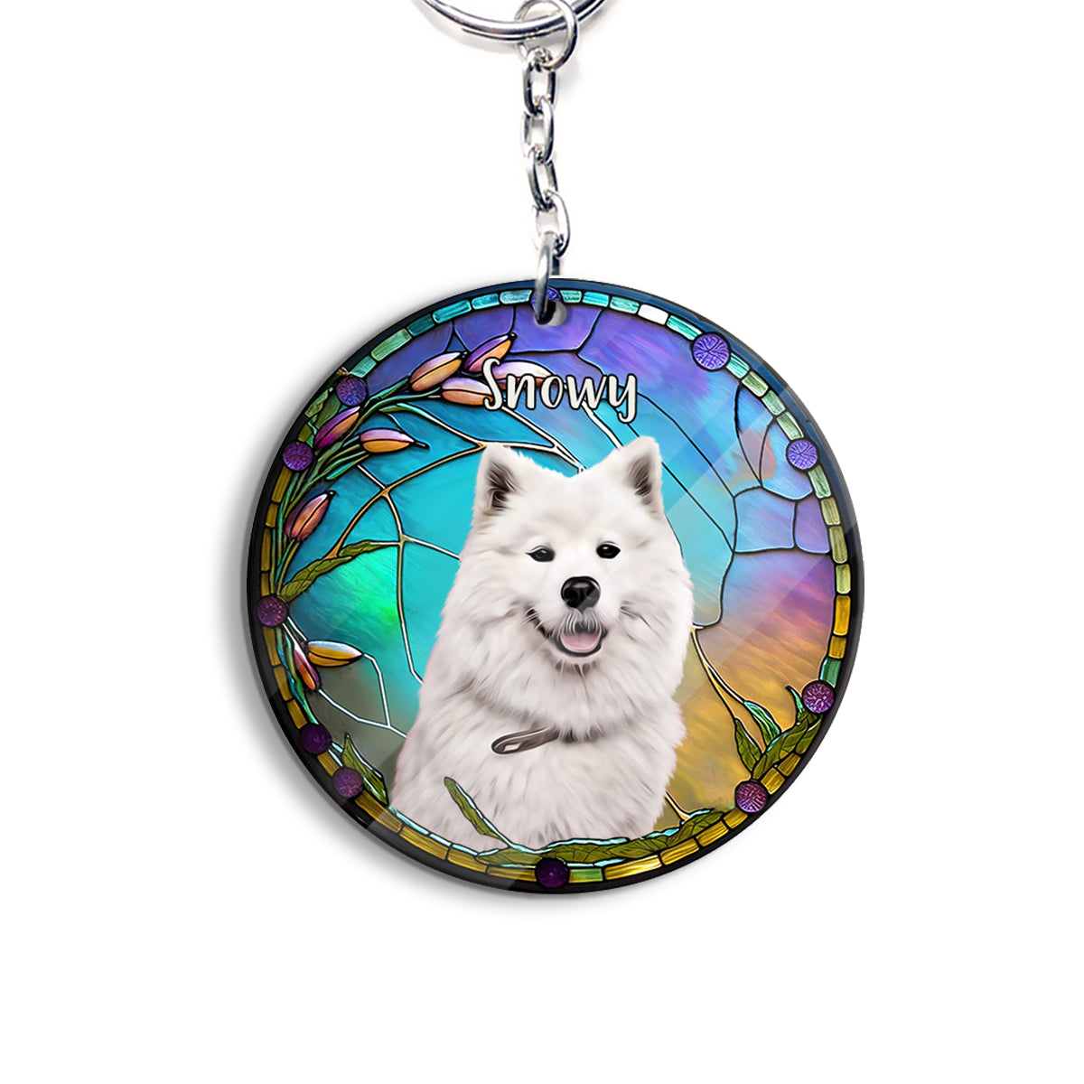 A Piece Of My Heart Is At Rainbow Bridge - Personalized Dog Keychain