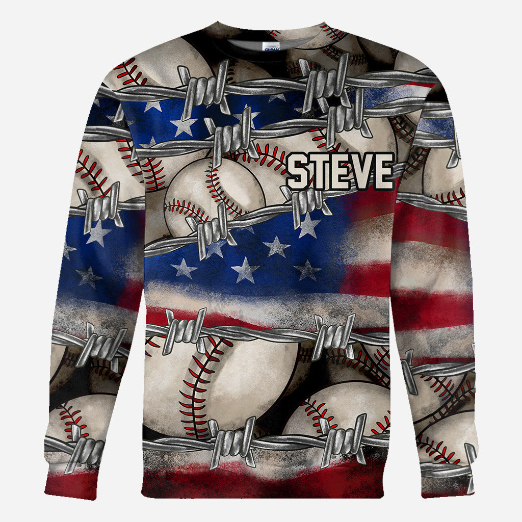 All-American Proud - Personalized Baseball All Over Shirt