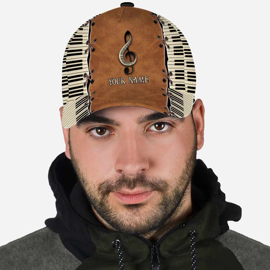 Piano Personalized Leather Pattern Print Classic Cap
