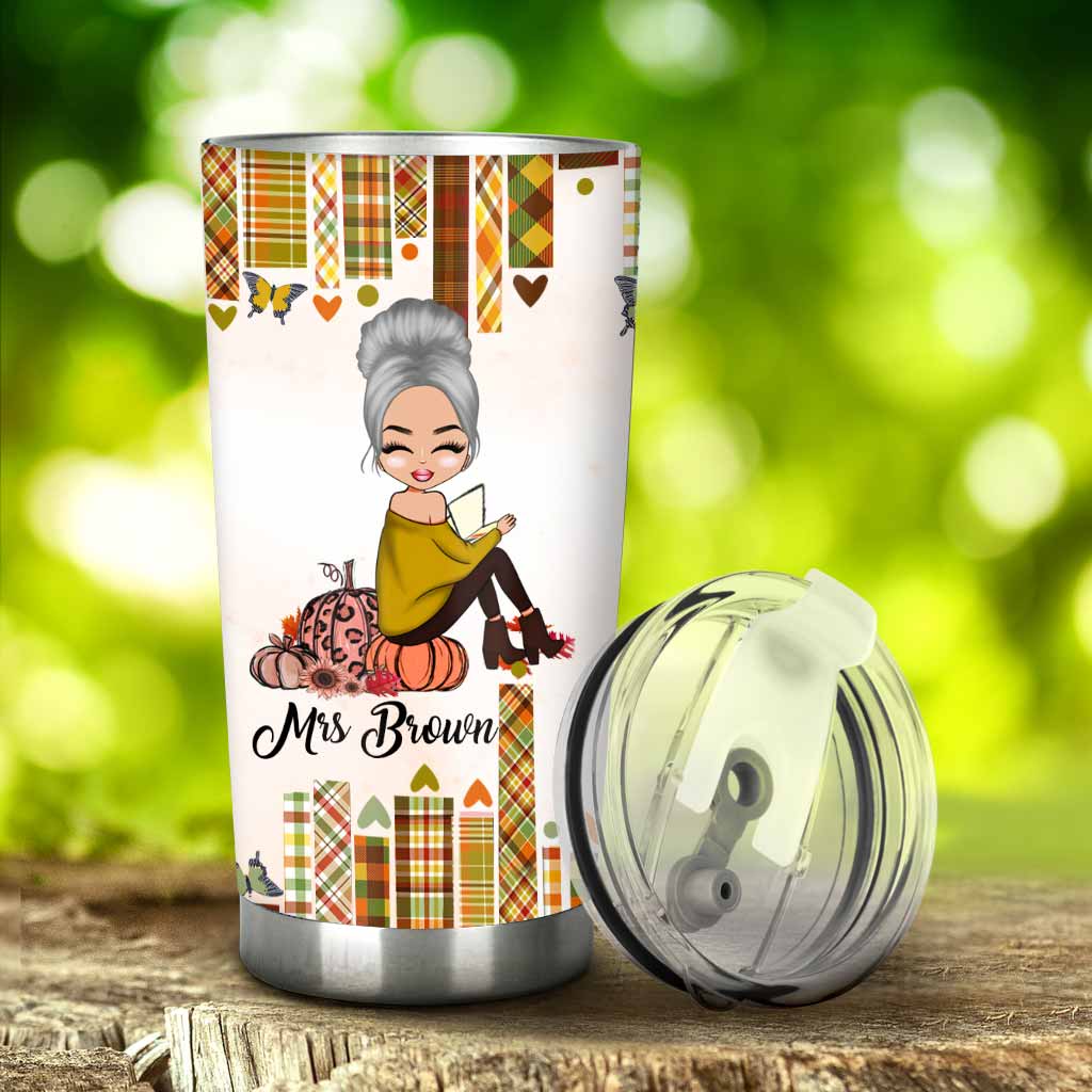 Thankful Blessed And Kind Of A Mess - Personalized Teacher Tumbler