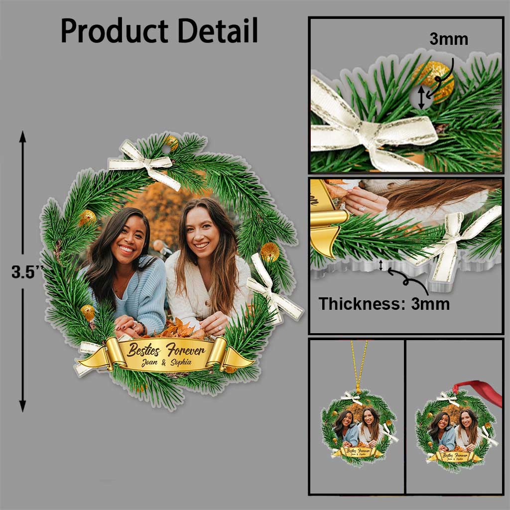 Besties Forever - Personalized Christmas Bestie Transparent Ornament