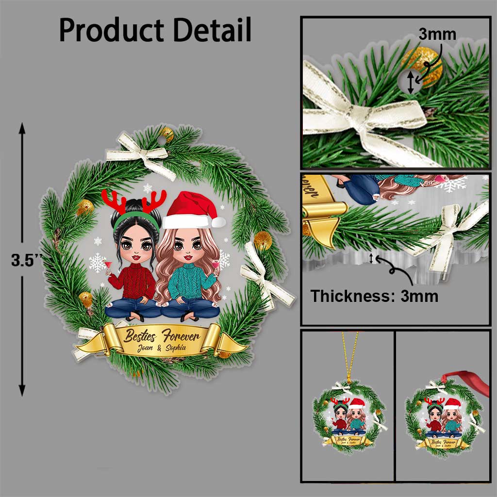 Besties Forever - Personalized Christmas Bestie Transparent Ornament