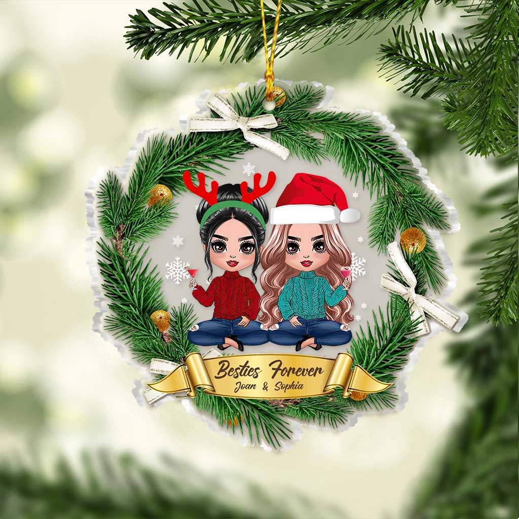 Besties Forever - Personalized Christmas Bestie Transparent Ornament