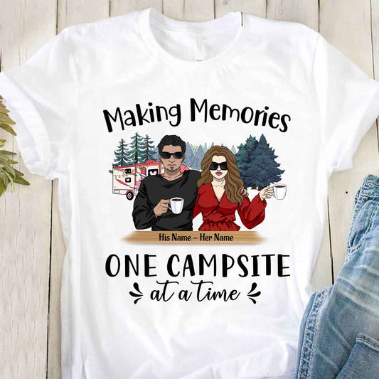 Just Two Of Us Camping Couple - Personalized T-shirt and Hoodie